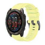 For Garmin Fenix 8 AMOLED 51mm Pure Color Steel Buckle 26mm Silicone Watch Band(Yellow)