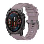 For Garmin Fenix 8 AMOLED 51mm Pure Color Steel Buckle 26mm Silicone Watch Band(Roland Purple)