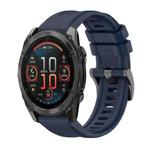 For Garmin Fenix 8 AMOLED 51mm Pure Color Steel Buckle 26mm Silicone Watch Band(Midnight Blue)