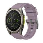 For Garmin Fenix 8 MIP 51mm Pure Color Steel Buckle 26mm Silicone Watch Band(Roland Purple)