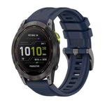 For Garmin Enduro 3 Pure Color Steel Buckle 26mm Silicone Watch Band(Midnight Blue)