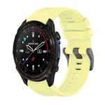 For Garmin Descent Mk3i  51mm Pure Color Steel Buckle 26mm Silicone Watch Band(Yellow)