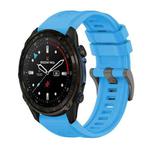 For Garmin Descent Mk3i  51mm Pure Color Steel Buckle 26mm Silicone Watch Band(Sky Blue)