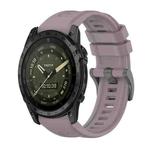 For Garmin Tactix 7 AMOLED Pure Color Steel Buckle 26mm Silicone Watch Band(Roland Purple)