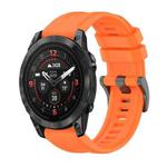 For Garmin Epix Pro 51mm Pure Color Steel Buckle 26mm Silicone Watch Band(Orange)