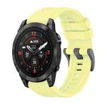 For Garmin Epix Pro 51mm Pure Color Steel Buckle 26mm Silicone Watch Band(Yellow)