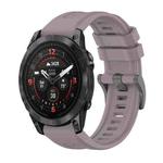 For Garmin Epix Pro 51mm Pure Color Steel Buckle 26mm Silicone Watch Band(Roland Purple)