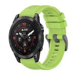 For Garmin Epix Pro 51mm Pure Color Steel Buckle 26mm Silicone Watch Band(Lime)