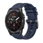 For Garmin Epix Pro 51mm Pure Color Steel Buckle 26mm Silicone Watch Band(Midnight Blue)