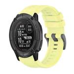 For Garmin Instinct 2X Solar Pure Color Steel Buckle 26mm Silicone Watch Band(Yellow)