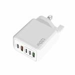 120W 3 PD Type-C Dual USB Multi Port Charger for Mobile Phones, UK Plug(White)