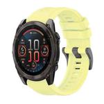 For Garmin Fenix 8 AMOLED 47mm Pure Color Steel Buckle 22mm Silicone Watch Band(Yellow)