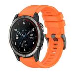 For Garmin Quatix 7 Pro Pure Color Steel Buckle 22mm Silicone Watch Band(Orange)