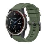 For Garmin Quatix 7 Pure Color Steel Buckle 22mm Silicone Watch Band(Dark Green)