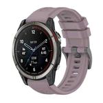 For Garmin Quatix 7 Pure Color Steel Buckle 22mm Silicone Watch Band(Roland Purple)