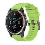 For Garmin Quatix 7 Pure Color Steel Buckle 22mm Silicone Watch Band(Lime)