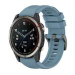 For Garmin Quatix 7 Pure Color Steel Buckle 22mm Silicone Watch Band(Rock Cyan)