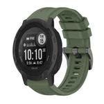 For Garmin  Instinct 2 Solar Pure Color Steel Buckle 22mm Silicone Watch Band(Dark Green)