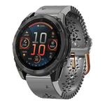 For Garmin Fenix 8 AMOLED 43mm Lace Breathable 20mm Silicone Watch Band(Grey)