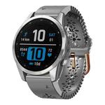 For Garmin Fenix 7S Pro 42mm Lace Breathable 20mm Silicone Watch Band(Grey)