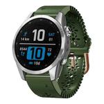 For Garmin Fenix 7S Pro 42mm Lace Breathable 20mm Silicone Watch Band(Army Green)