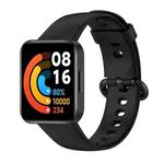 For Xiaomi Poco Watch Solid Color Black Steel Buckle Silicone Watch Band(Black)