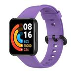 For Xiaomi Poco Watch Solid Color Black Steel Buckle Silicone Watch Band(Purple)