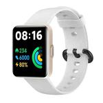 For Redmi Watch 2 Lite Solid Color Black Steel Buckle Silicone Watch Band(White)