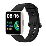 For Redmi Watch 2 Lite Solid Color Black Steel Buckle Silicone Watch Band(Black)