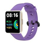 For Redmi Watch 2 Lite Solid Color Black Steel Buckle Silicone Watch Band(Purple)