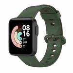 For Xiaomi Mi Watch Lite 2 Solid Color Black Steel Buckle Silicone Watch Band(Dark Green)