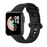 For Xiaomi Mi Watch Lite 2 Solid Color Black Steel Buckle Silicone Watch Band(Black)