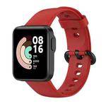 For Xiaomi Mi Watch Lite 2 Solid Color Black Steel Buckle Silicone Watch Band(Red)