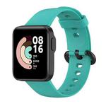 For Xiaomi Mi Watch Lite 2 Solid Color Black Steel Buckle Silicone Watch Band(Teal Green)