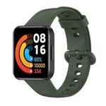 For Redmi Horloge 2 Solid Color Black Steel Buckle Silicone Watch Band(Dark Green)