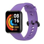 For Redmi Horloge 2 Solid Color Black Steel Buckle Silicone Watch Band(Purple)