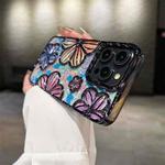 For iPhone 12 Pro 3D Flower Electroplated TPU Phone Case(Black)