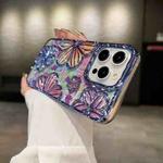 For iPhone 12 Pro 3D Flower Electroplated TPU Phone Case(Blue)