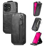 For Oukitel C51 Zipper Wallet Vertical Flip Leather Phone Case(Black)