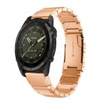 For Garmin Tactix 7 AMOLED Tortoise Shell 26mm Stainless Steel Watch Band(Rose Gold)