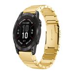 For Garmin Fenix 7X Pro 51mm Tortoise Shell 26mm Stainless Steel Watch Band(Gold)