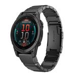 For Garmin Fenix 8 AMOLED 47mm Tortoise Shell 22mm Stainless Steel Watch Band(Black)