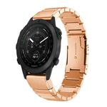 For Garmin MARQ Golfer Tortoise Shell 22mm Stainless Steel Watch Band(Rose Gold)