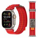 For Apple Watch Series 10 42mm Two Sections Nylon Hook and Loop Fastener Watch Band(Cherry Red)