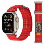 For Apple Watch SE 2023 40mm Two Sections Nylon Hook and Loop Fastener Watch Band(Cherry Red)