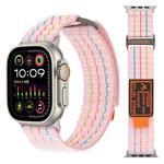 For Apple Watch Ultra 49mm Two Sections Nylon Hook and Loop Fastener Watch Band(Sakura Pink)