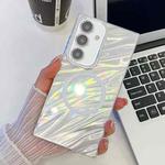 For Samsung Galaxy S24 5G Plating Texture MagSafe TPU Phone Case with Glitter Lens Film(White Water Ripples)