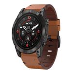 For Garmin Epix Pro 51mm Leather Steel Buckle 26mm Watch Band(Brown)