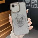 For iPhone 7 / 8 / SE 2022 Plating Glitter Butterfly Holder Phone Case(Silver)