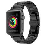 For Apple Watch Series 3 42mm Pathfinder Stainless Steel Metal Watch Band(Black)